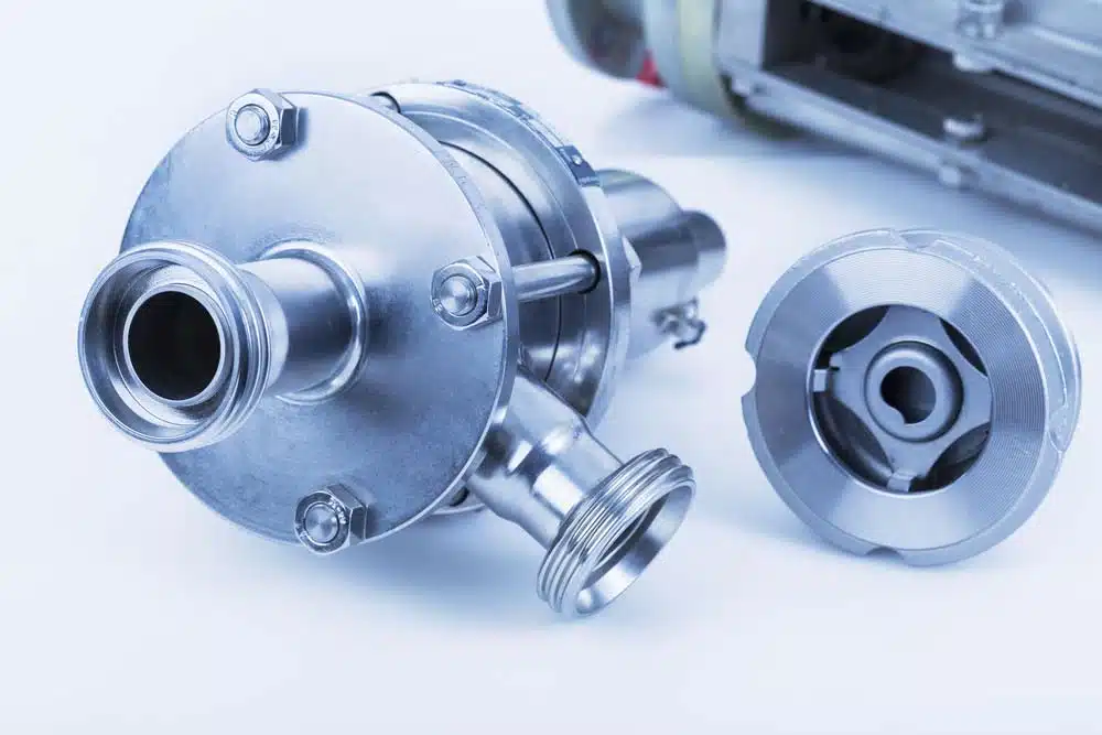 Close up image on backflow preventer and ball valve