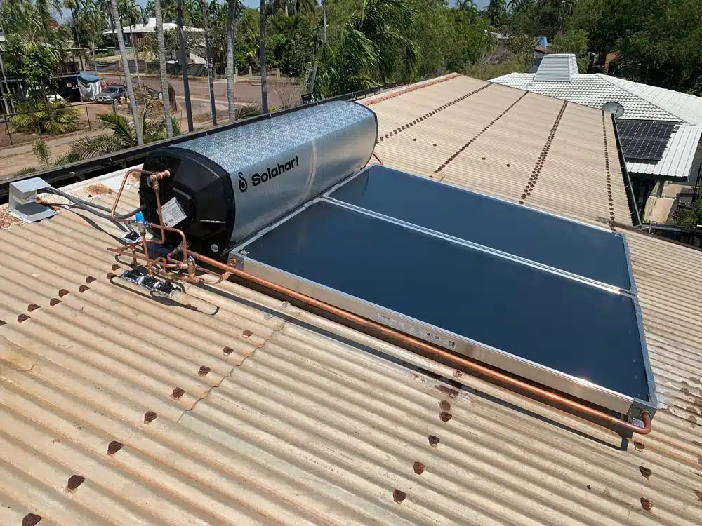 A Solar Hot Water Panel On Roof